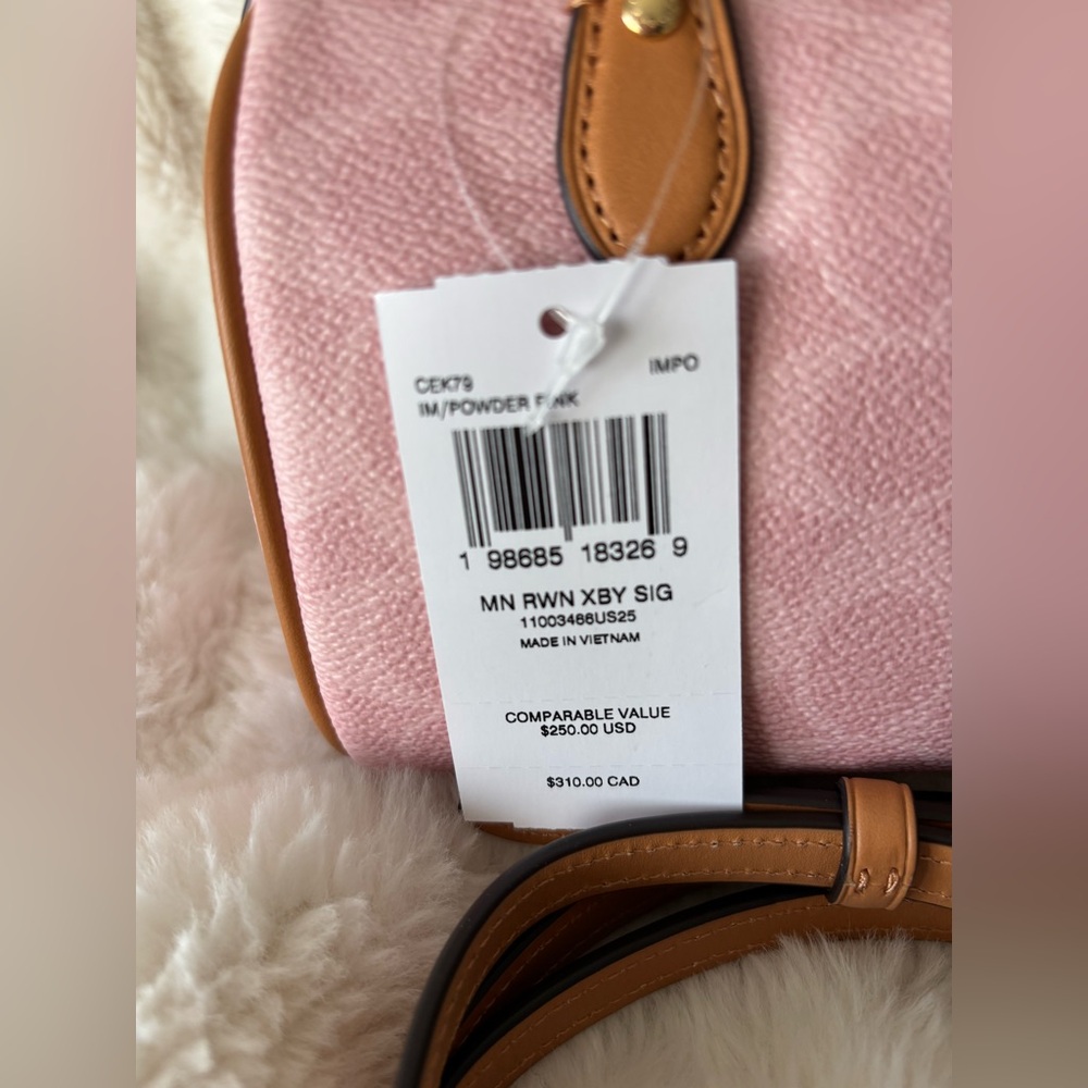 Coach Pink and Tan Satchel with Gold Hardware - Picture 10 of 10
